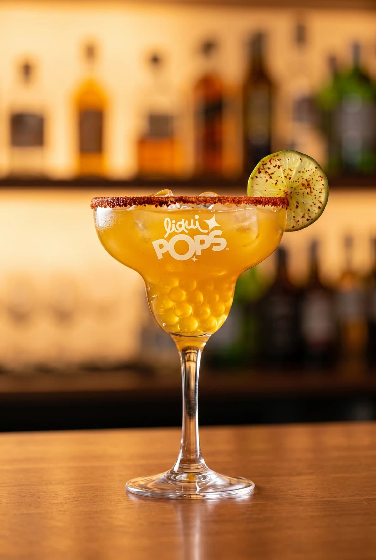 Margarita de mango preparado con insumos Perlas Explosivas