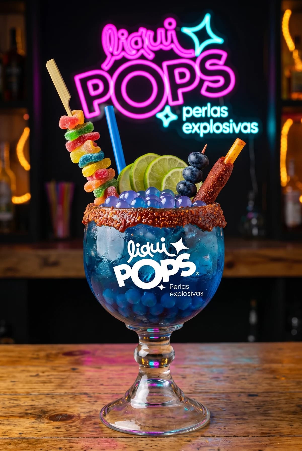 Soda loca galaxia preparado con insumos Perlas Explosivas